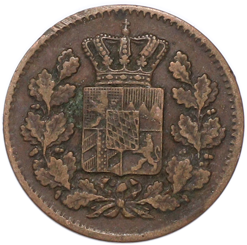 1 пфенниг 1869 года Бавария — Фото №2