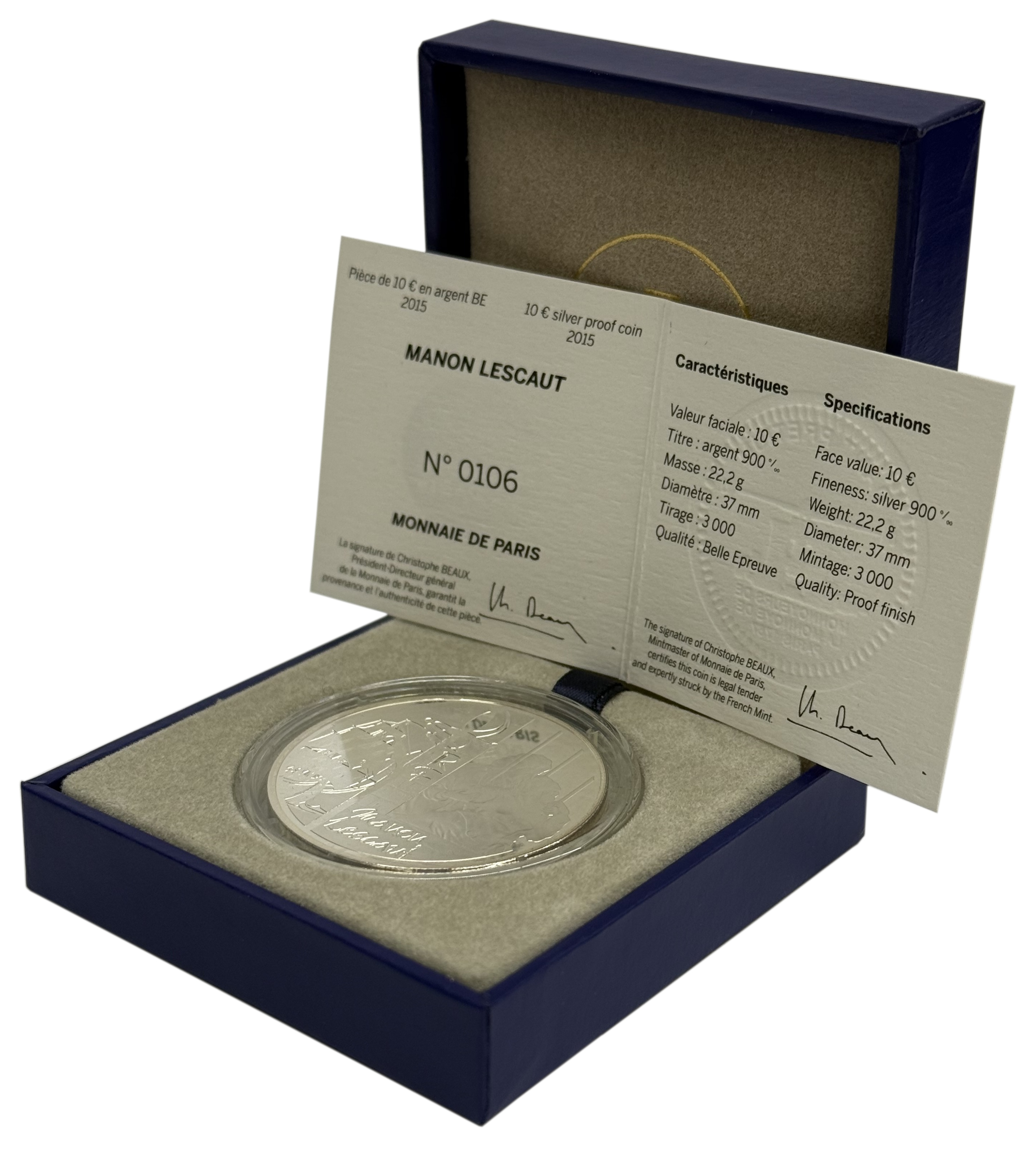 10 евро 2015 года Франция «Манон Леско» — Фото №3