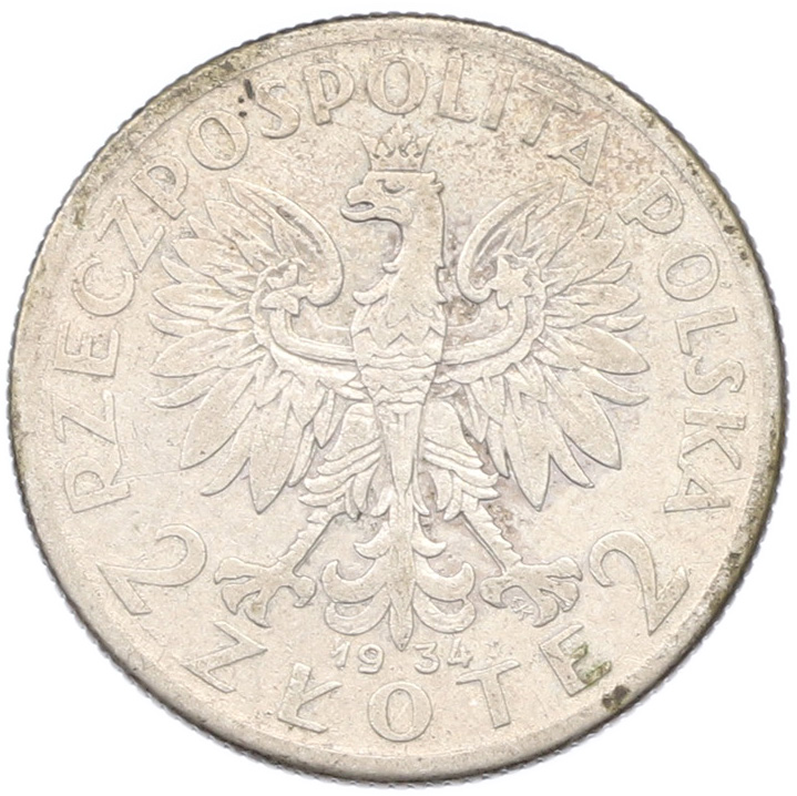 2 злотых 1934 года Польша — Фото №1