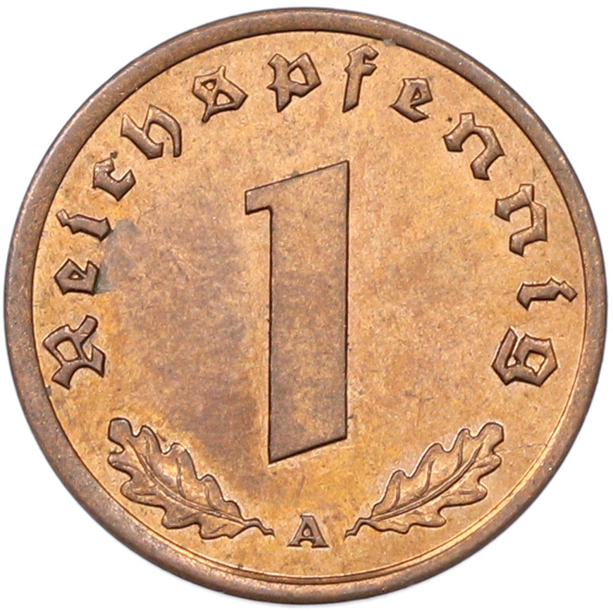 1 рейхспфенниг 1939 года A Германия — Фото №2