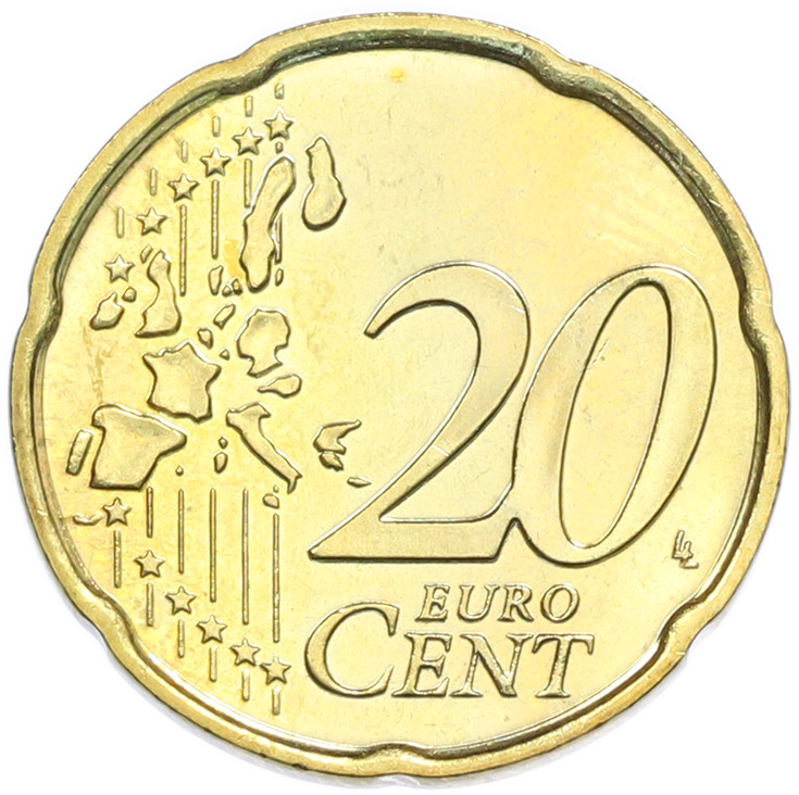 20 евроцентов 2004 года Италия — Фото №2