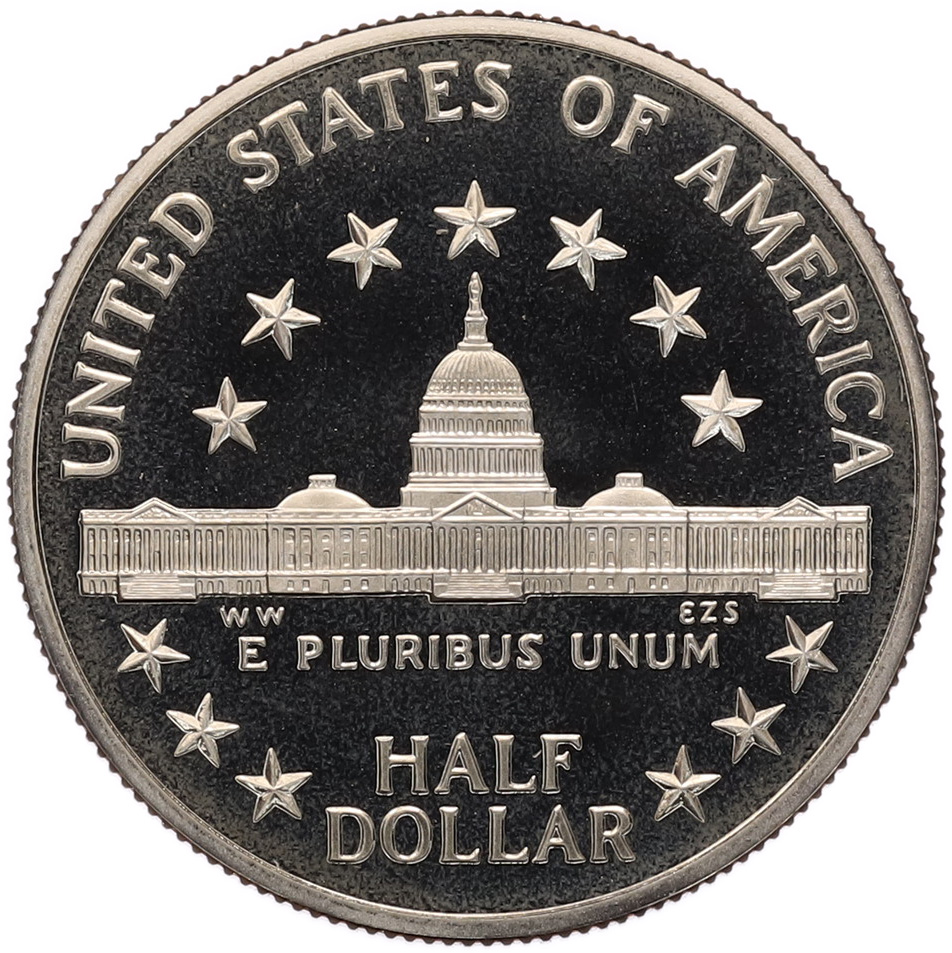1/2 доллара (50 центов) 1989 года S США «200 лет Конгрессу» — Фото №2