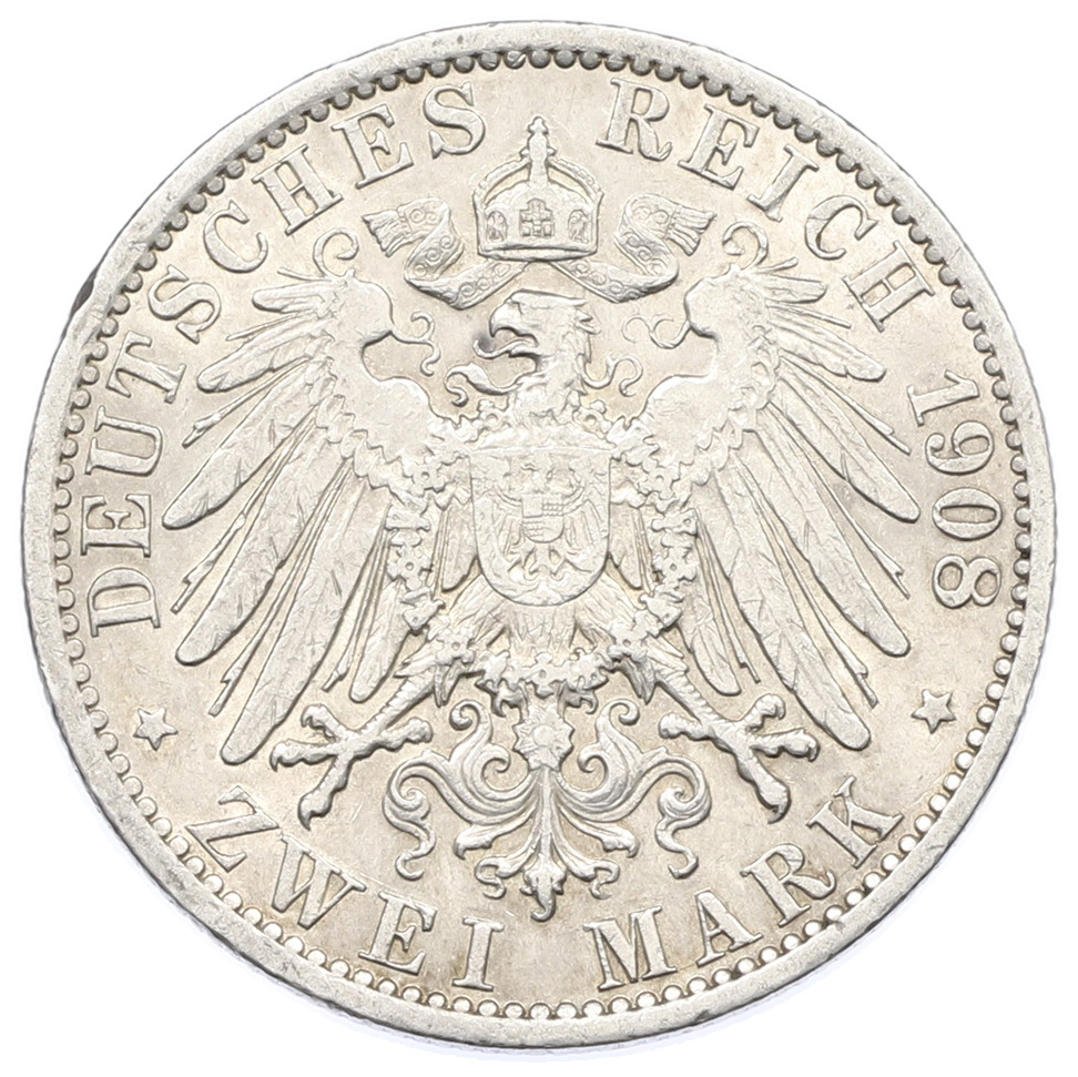 2 марки 1908 года Германия (Пруссия) — Фото №2