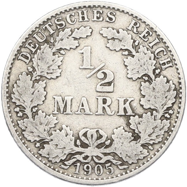 1/2 марки 1905 года G Германия — Фото №1