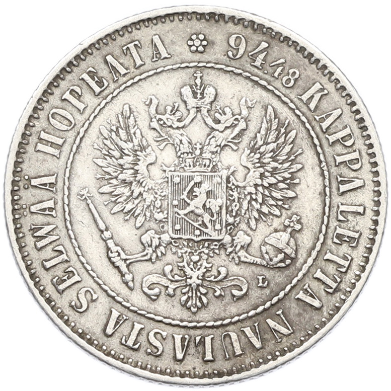 1 марка 1907 года Русская Финляндия — Фото №2