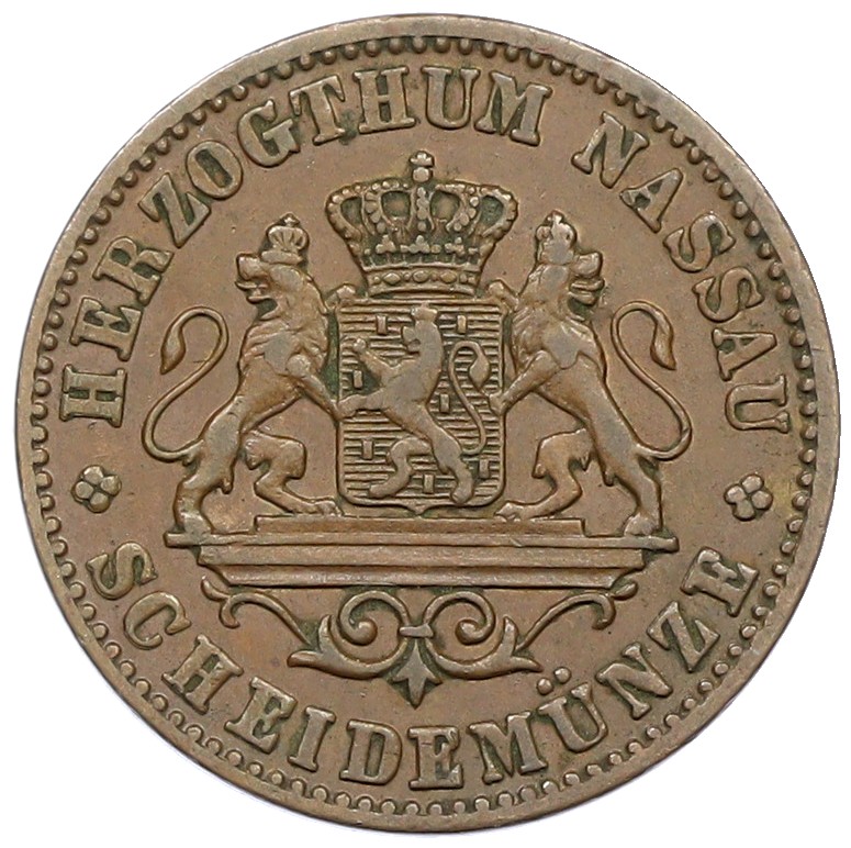 1 крейцер 1860 года Нассау — Фото №2