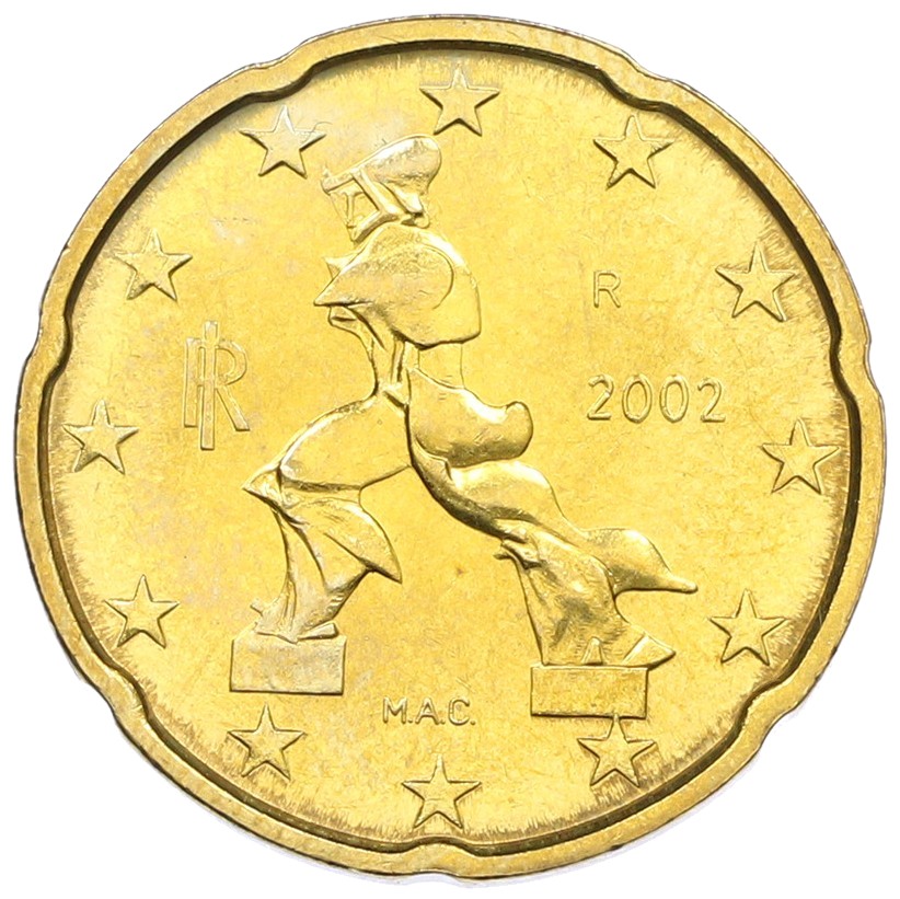 20 евроцентов 2002 года Италия — Фото №1