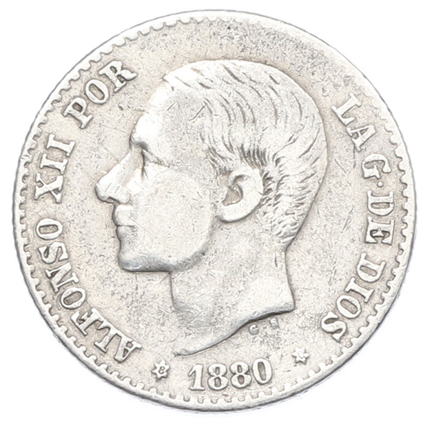 50 сентимо 1880 года Испания — Фото №1