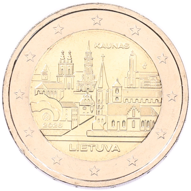 2 евро 2026 года Литва «Каунас» — Фото №1