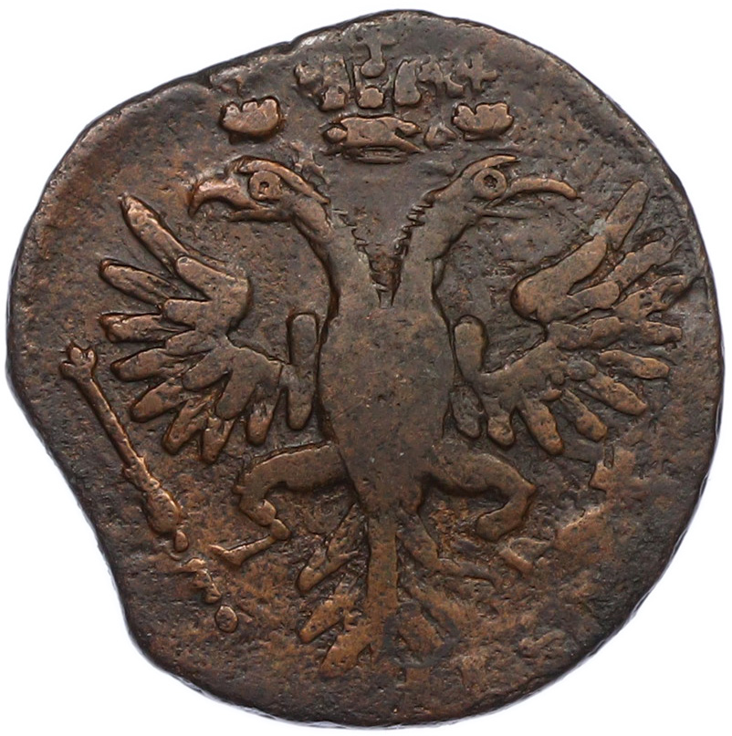 Денга 1731 года Российская Империя (Анна Иоанновна) Одна черта над годом — Фото №2