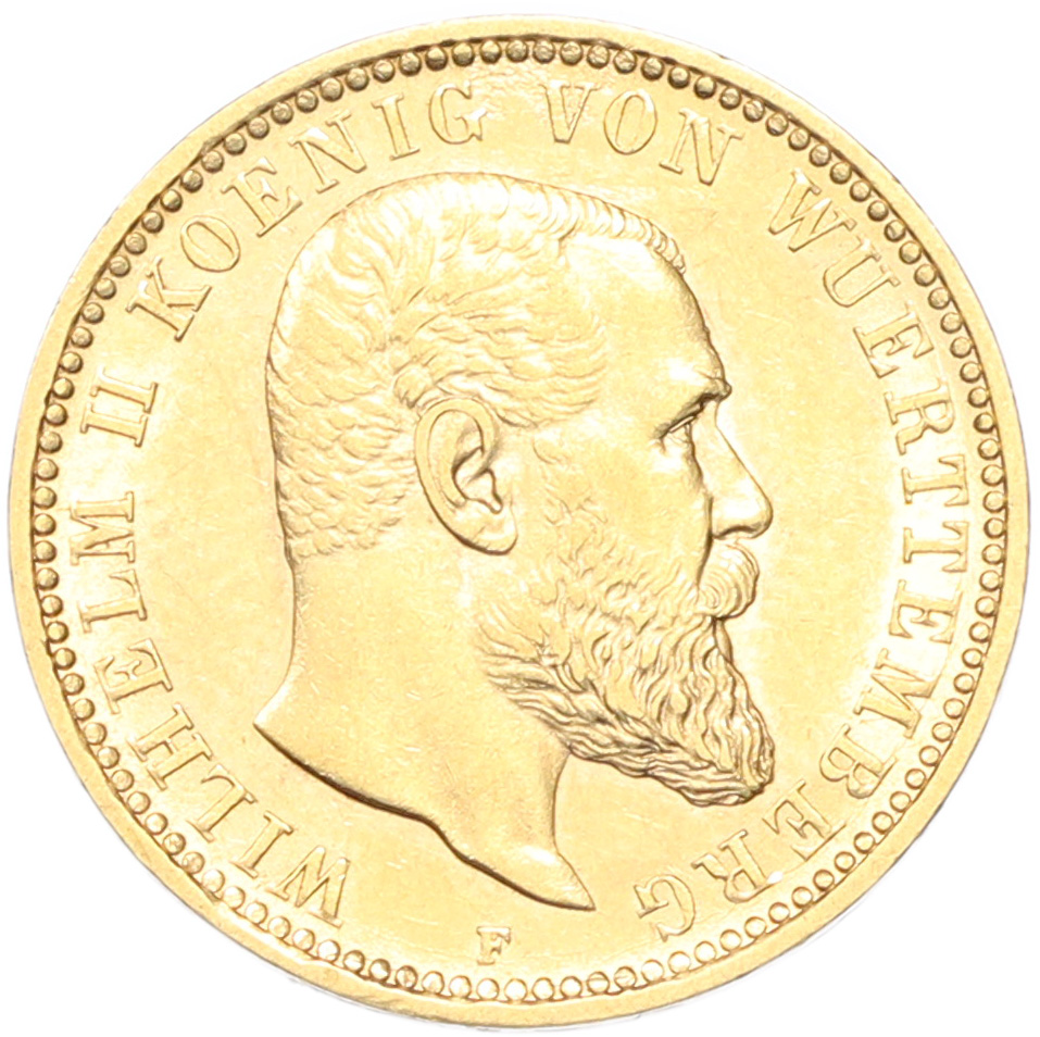 10 марок 1901 года F Германия (Вюртемберг) — Фото №1