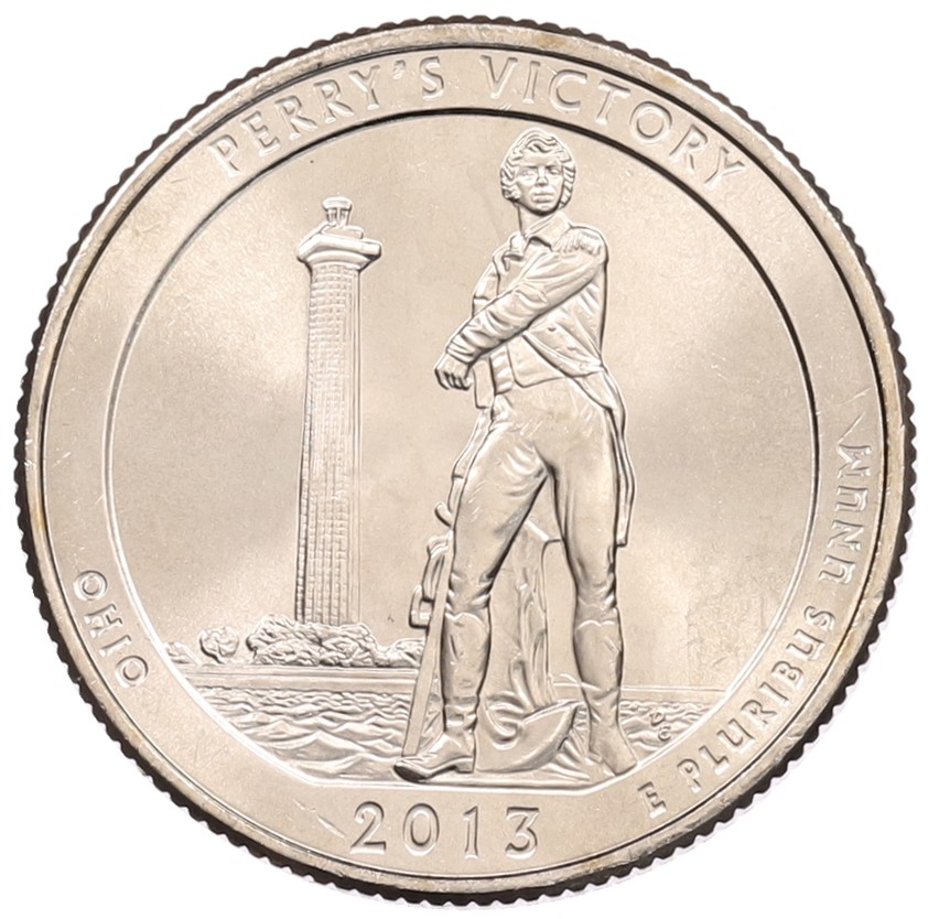 1/4 доллара (25 центов) 2013 года P США «Национальные парки — №17 Победа Перри и Международный мемориал мира» — Фото №1