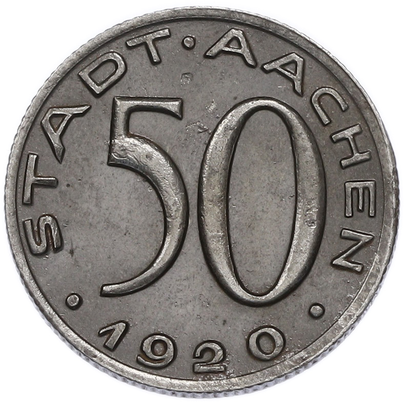 50 пфеннигов 1920 года Германия — город Аахен (Нотгельд) — Фото №2