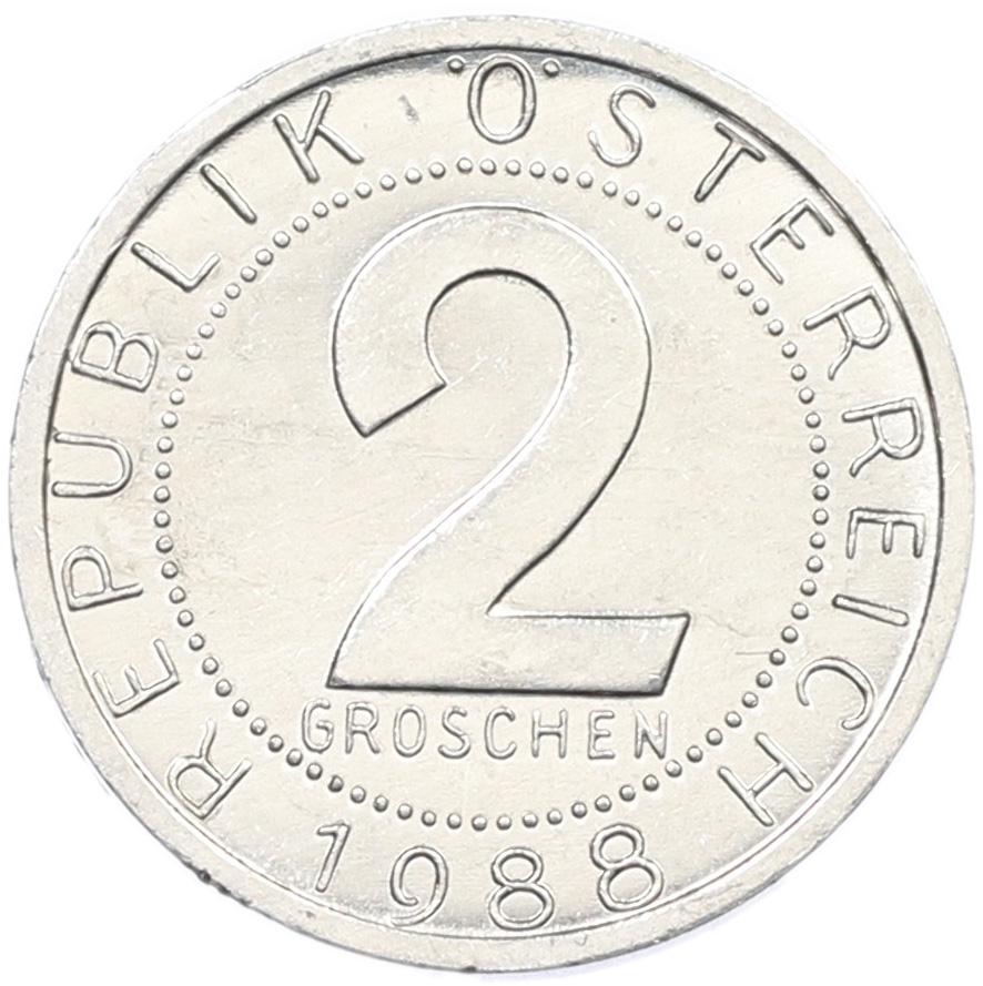 2 гроша 1988 года Австрия — Фото №1