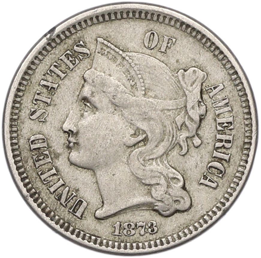 3 цента 1873 года США — Фото №1