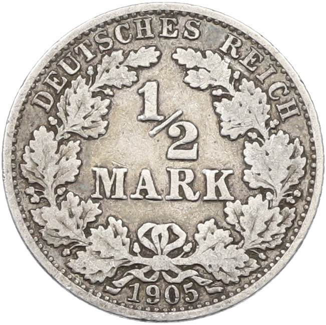 1/2 марки 1905 года A Германия — Фото №1