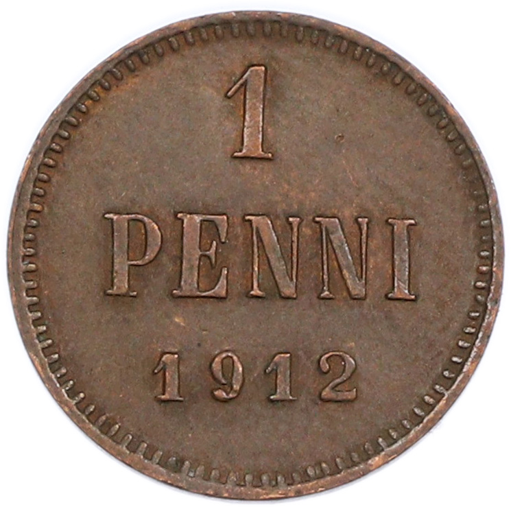 1 пенни 1912 года Русская Финляндия — Фото №1