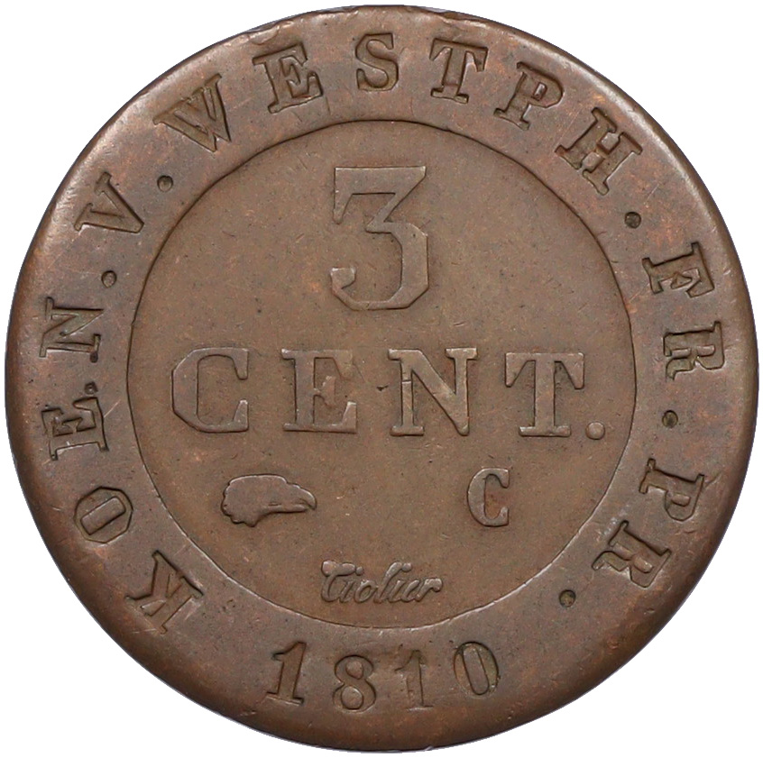 3 сантима 1810 года Наполеоновское королевство Вестфалия — Фото №1
