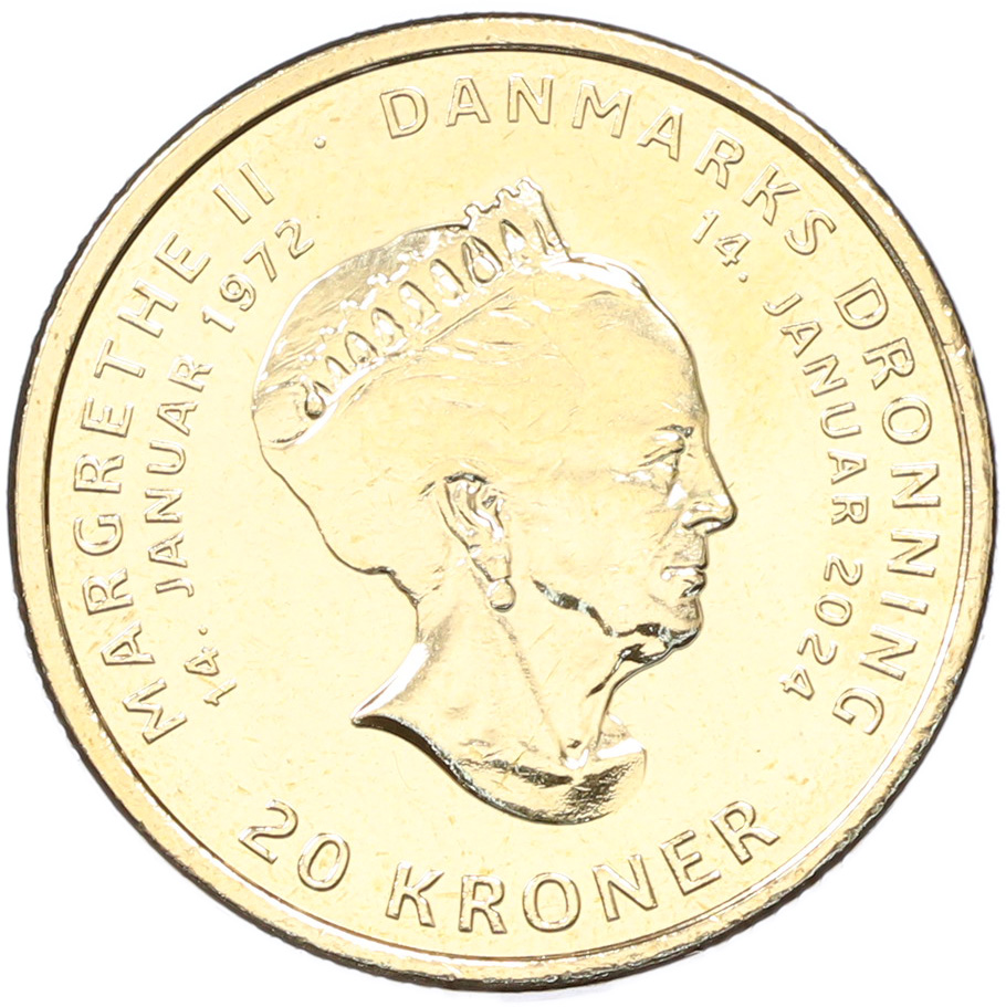 20 крон 2024 года Дания «Отречение королевы Маргрете II от престола» — Фото №1