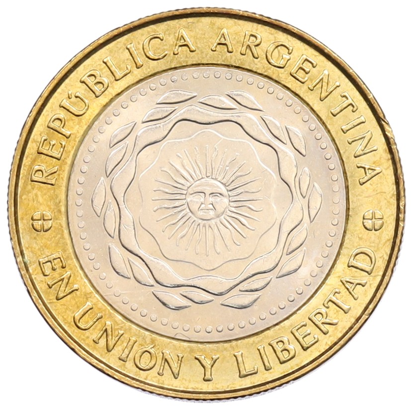 2 песо 2010 года Аргентина — Фото №1