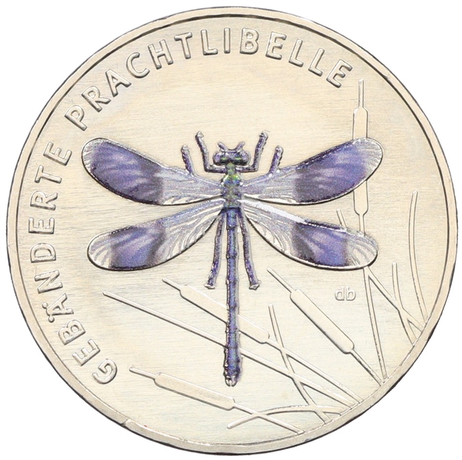 5 евро 2023 года J Германия «Чудесный мир насекомых — Полосатая красавка» — Фото №1