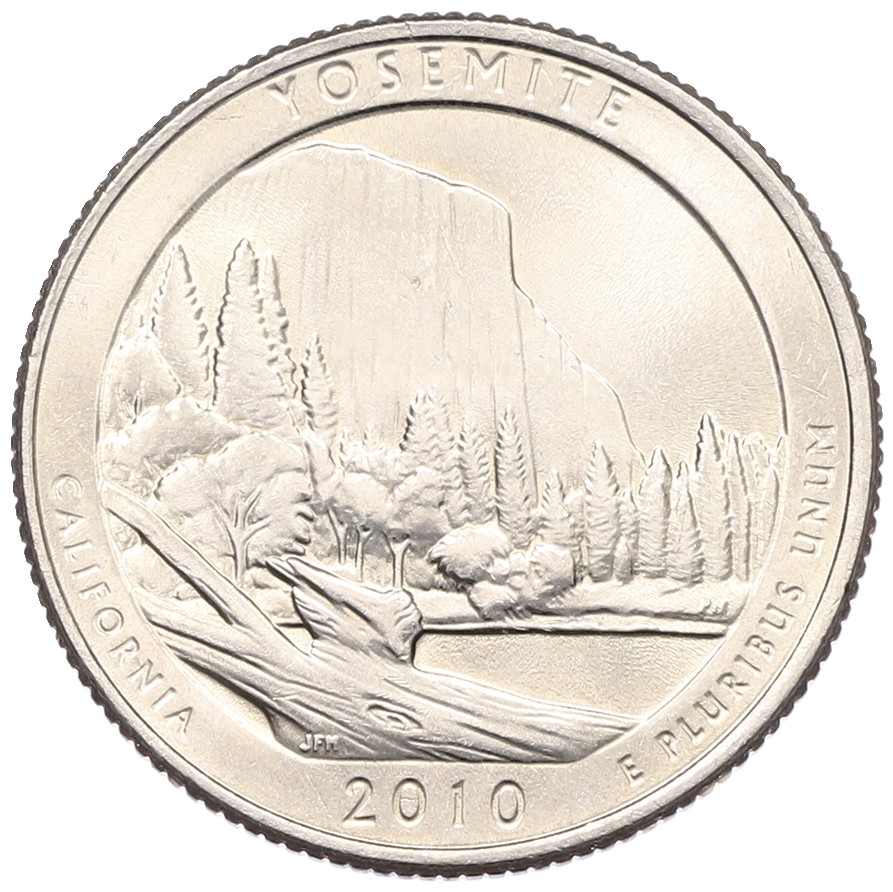 1/4 доллара (25 центов) 2010 года D США «Национальные парки — №3 Йосемитский национальный парк» — Фото №1