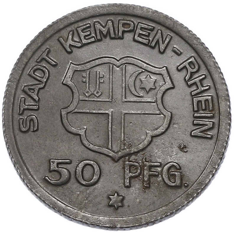 50 пфеннигов 1921 года Германия — город Кемпен (Нотгельд) — Фото №2