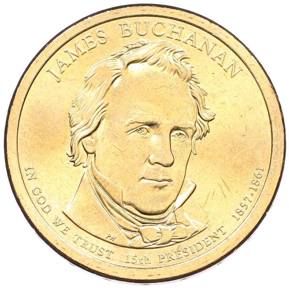 1 доллар 2010 года (D) США «15-й президент США Джеймс Бьюкенен» — Фото №1