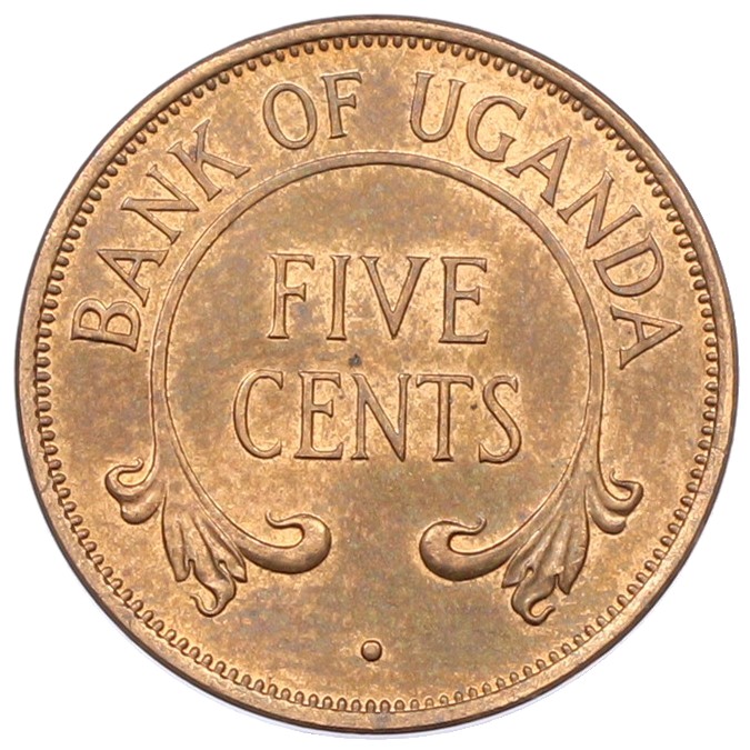 5 центов 1974 года Уганда — Фото №2