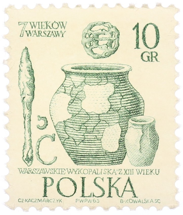 Почтовая марка 10 грошей 1965 года Польша — Фото №1