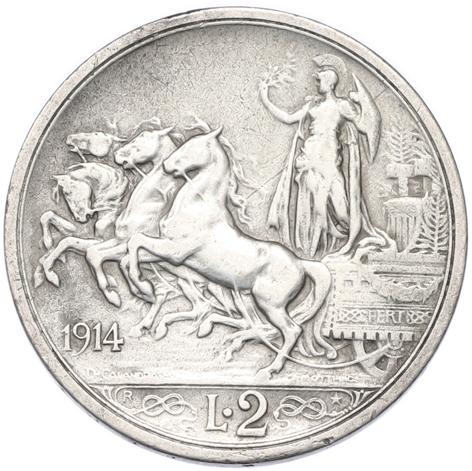 2 лиры 1914 года Италия — Фото №1