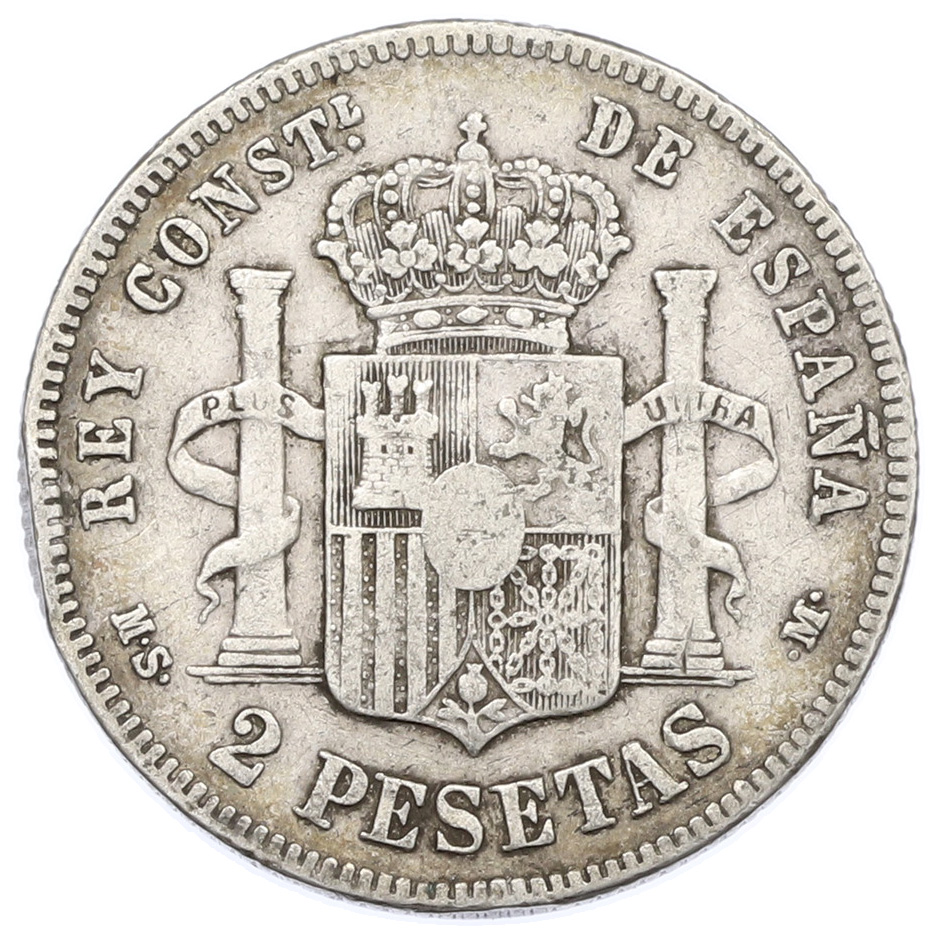 2 песеты 1882 года Испания — Фото №2