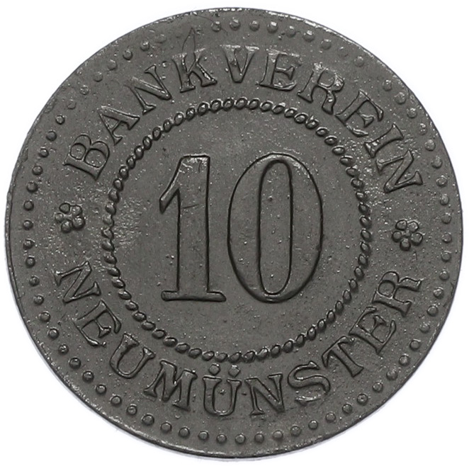 10 пфеннигов 1917 года Германия — город Ноймюнстер (Нотгельд) — Фото №2