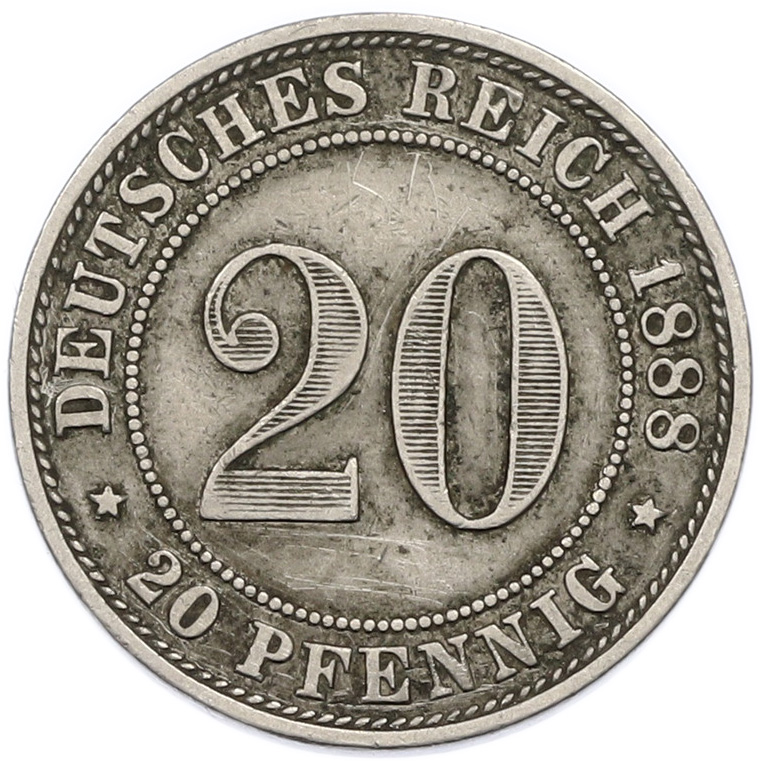 20 пфеннигов 1888 года A Германия — Фото №1