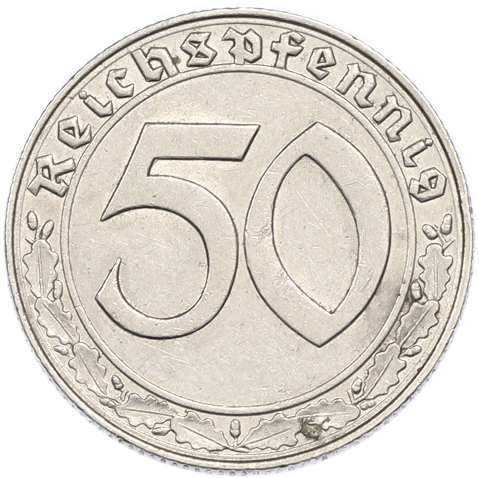 50 рейхспфеннигов 1939 года B Германия — Фото №2