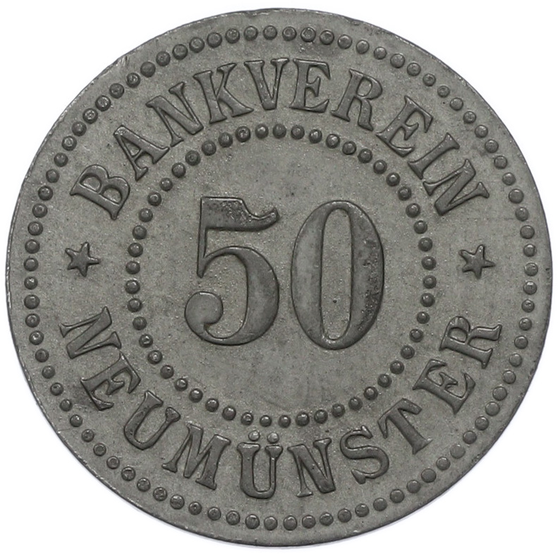 50 пфеннигов 1917 года Германия — город Ноймюнстер (Нотгельд) — Фото №2