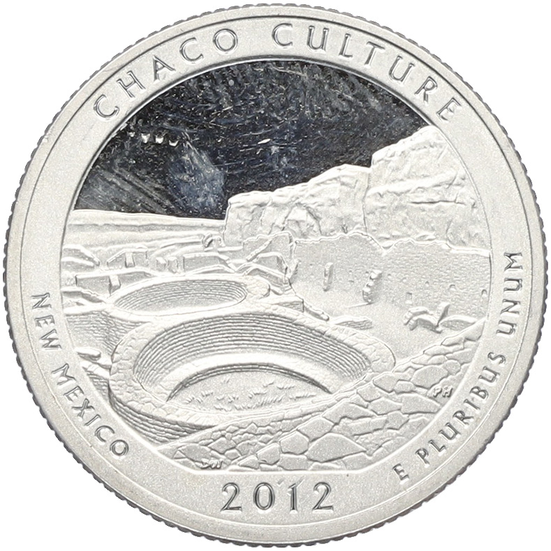 1/4 доллара (25 центов) 2012 года S США «Национальные парки — №12 Национальный исторический парк Чако» — Фото №1