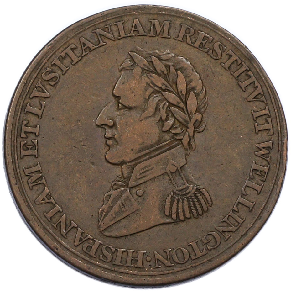 Токен 1/2 пенни 1812 года Нижняя Канада «в честь побед Артура Уэлсли в Пиренейской войне» — Фото №1