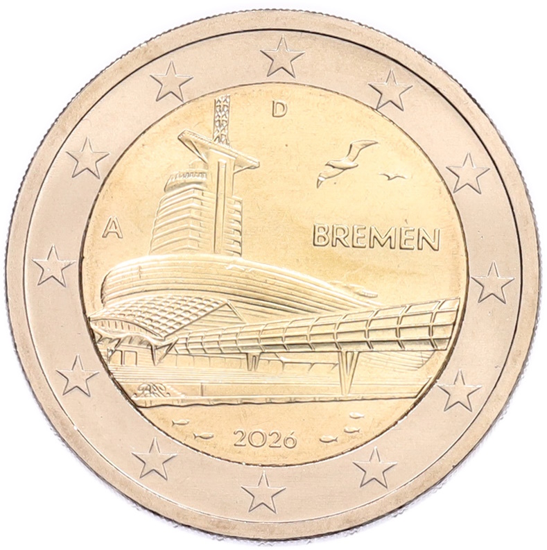 2 евро 2026 года A Германия «Федеральные земли Германии — Бремен, музей климатических зон» — Фото №1