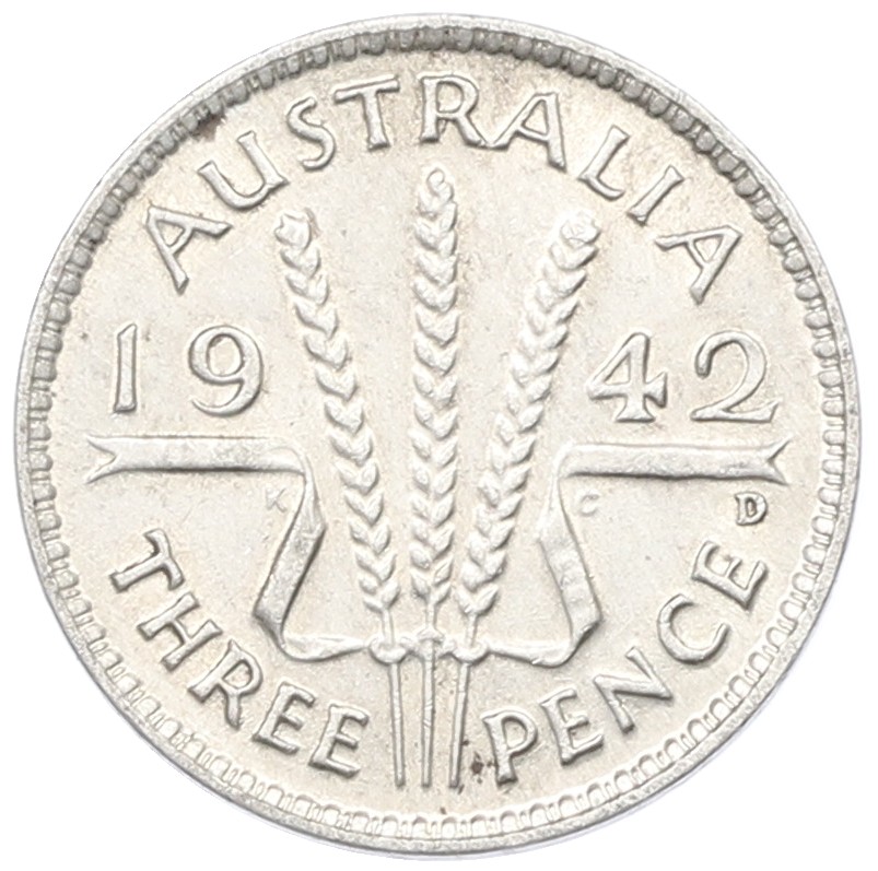 3 пенса 1942 года D Австралия — Фото №1
