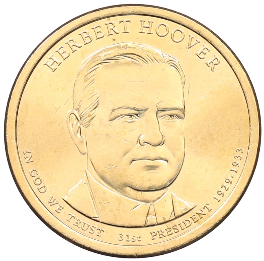 1 доллар 2014 года (D) США «31-й президент США Герберт Гувер» — Фото №1