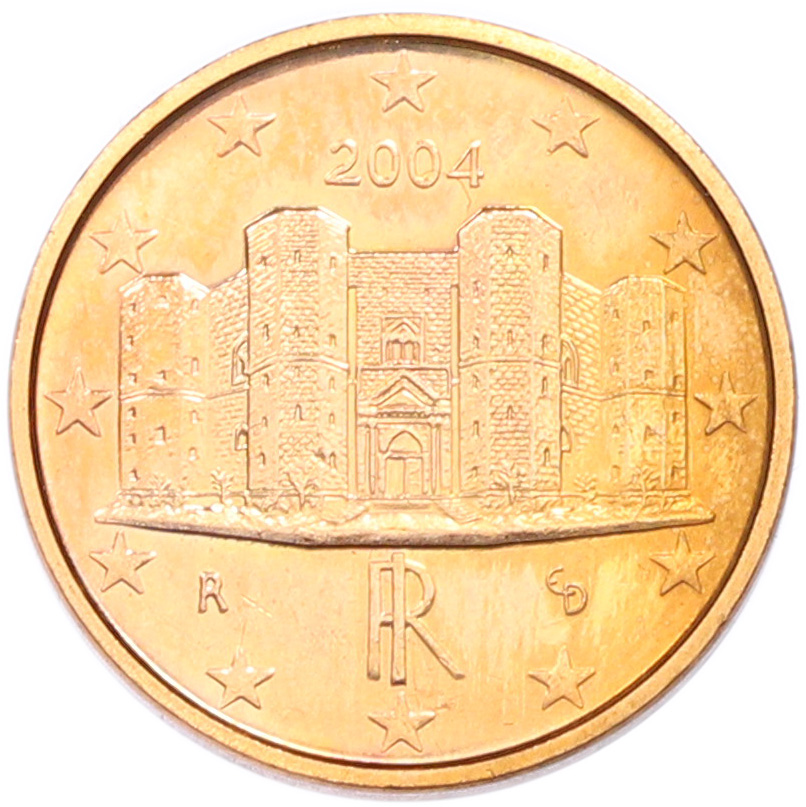 1 евроцент 2004 года Италия — Фото №1