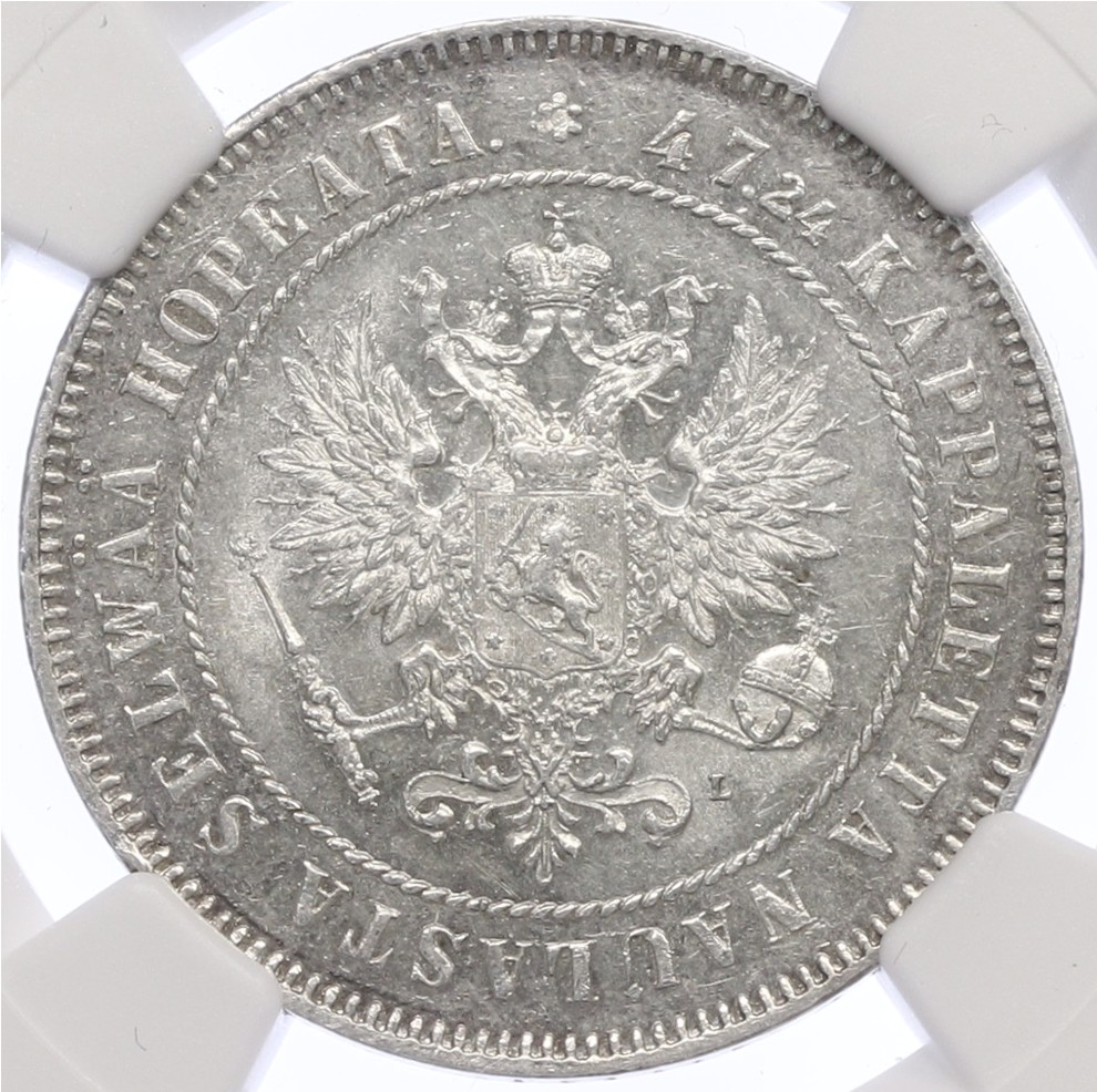 2 марки 1908 года Русская Финляндия в слабе NGC (MS61) — Фото №1