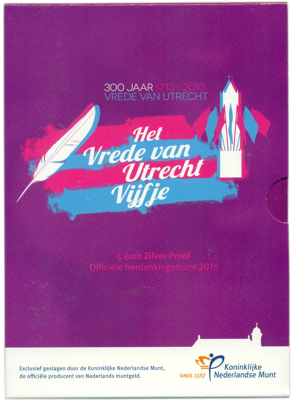 5 евро 2013 года Нидерланды «300 лет Утрехтскому мирному договору» (в буклете) — Фото №3