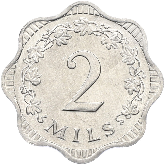 2 милса 1972 года Мальта — Фото №2