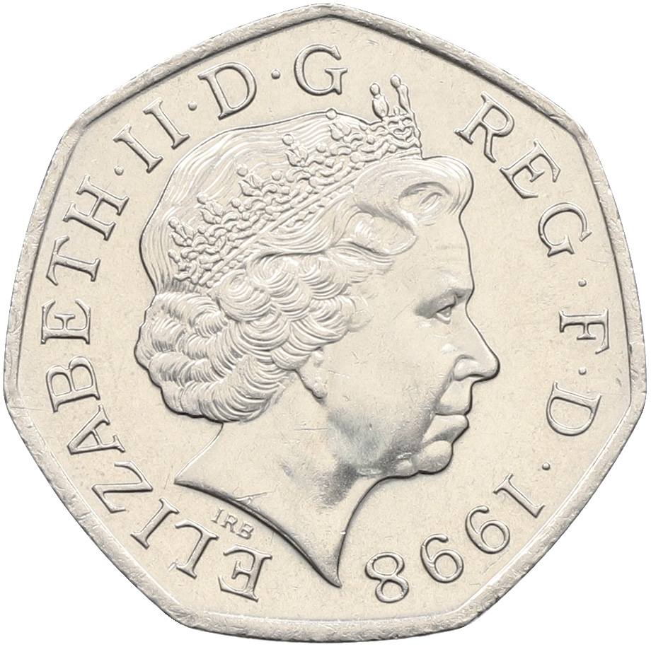 50 пенсов 1998 года Великобритания — Фото №2