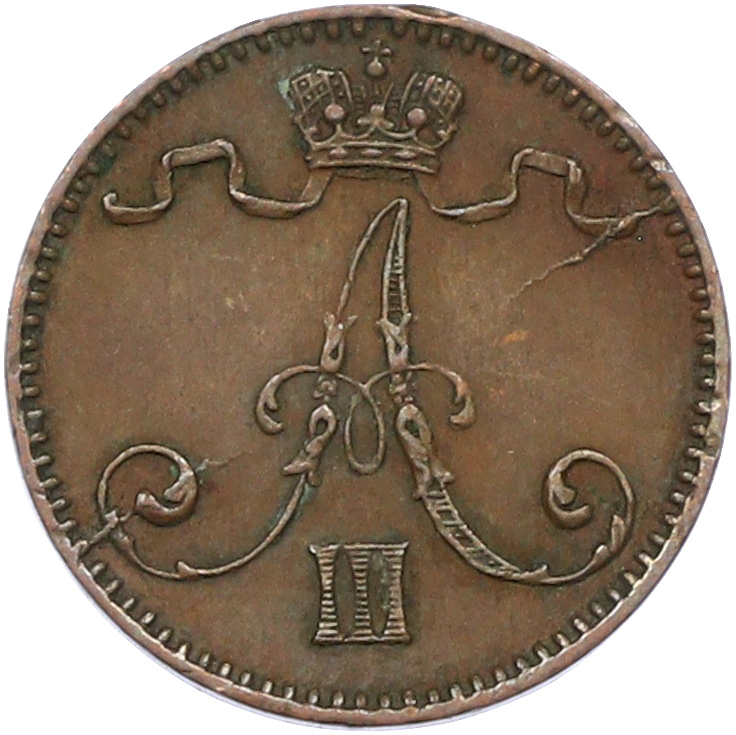 1 пенни 1892 года Русская Финляндия — Фото №2