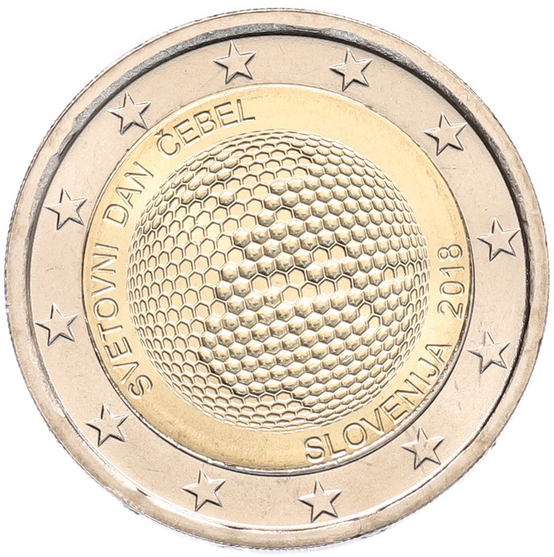 2 евро 2018 года Словения «Всемирный день пчел» — Фото №1
