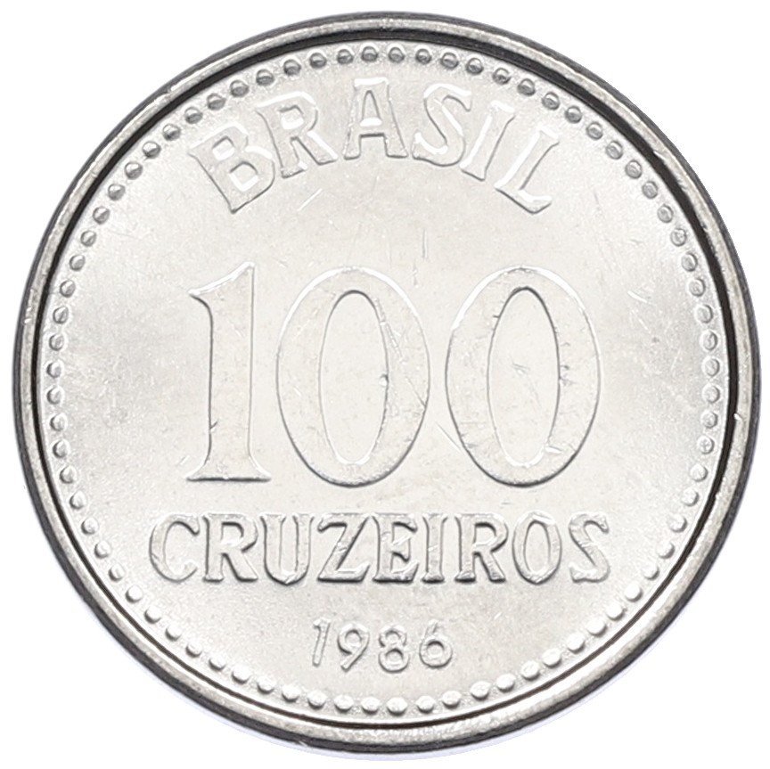 100 крузейро 1986 года Бразилия — Фото №1