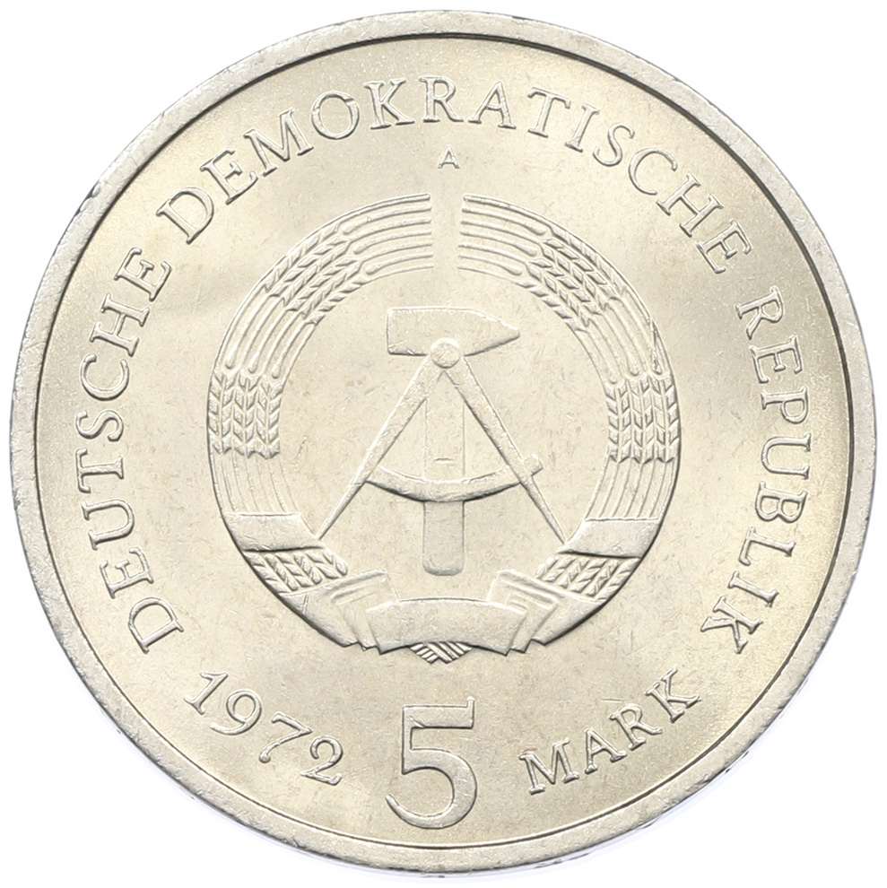 5 марок 1972 года Восточная Германия (ГДР) «Город Мейсен» — Фото №2